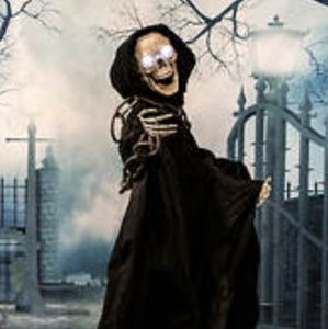 Halloween animatronic life-size skeleton